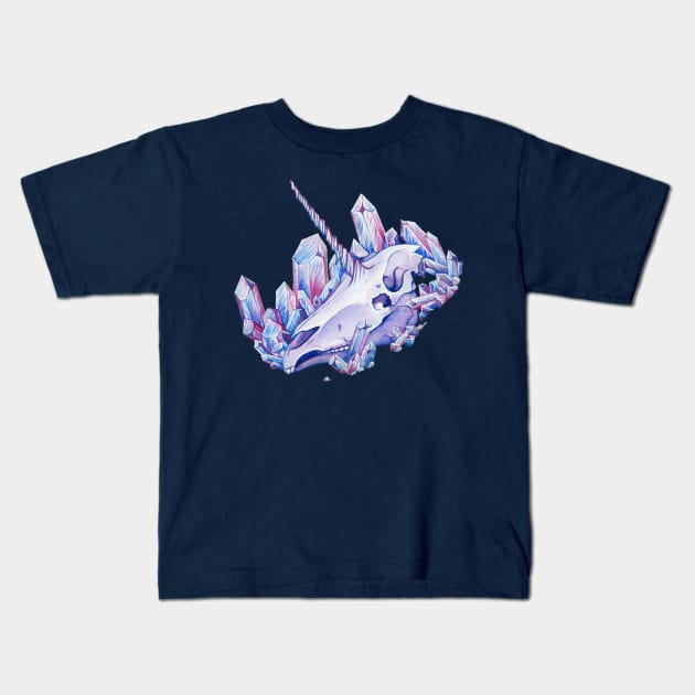 Crystal Unicorn Kids T-Shirt by OneForWhimsy